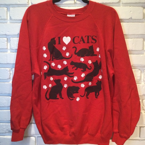 Hanes Tops Vtg I Love Cats Sweatshirt 987 Adult Xl Poshmark